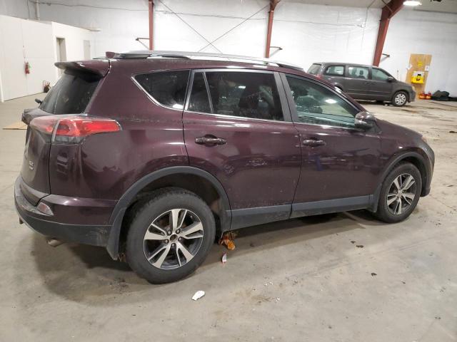 2T3RFREVXHW673027 - 2017 TOYOTA RAV4 XLE PURPLE photo 3