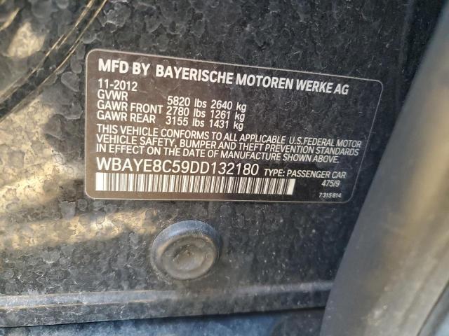 WBAYE8C59DD132180 - 2013 BMW 750 LI BLACK photo 12