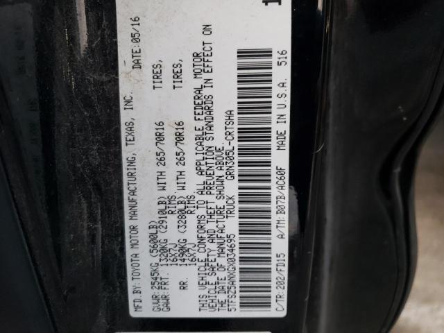 5TFSZ5ANXGX034695 - 2016 TOYOTA TACOMA ACCESS CAB Қара фото 12