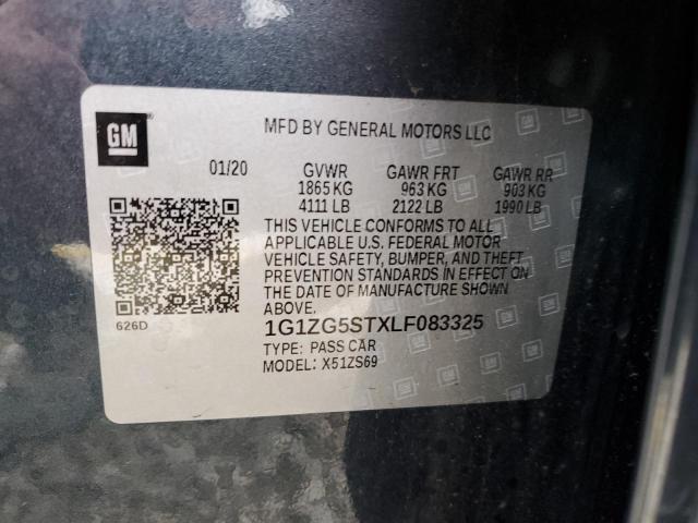 1G1ZG5STXLF083325 - 2020 CHEVROLET MALIBU RS 蓝色 照片 12