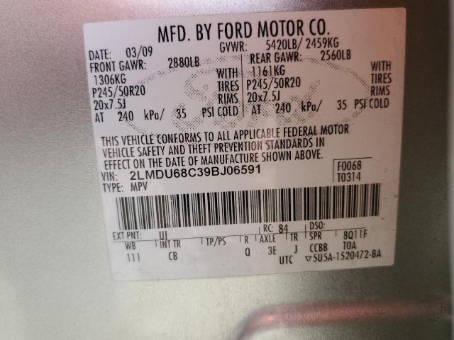 2LMDU68C39BJ06591 - 2009 LINCOLN MKX BLUE photo 13