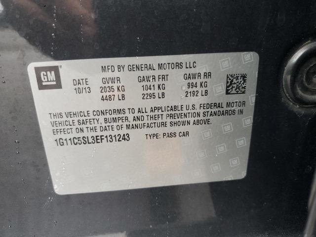 1G11C5SL3EF131243 - 2014 CHEVROLET MALIBU 1LT Сұр фото 13