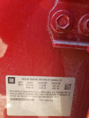 2G4GK5EXXE9301248 - 2014 BUICK REGAL 勃艮第红 照片 12