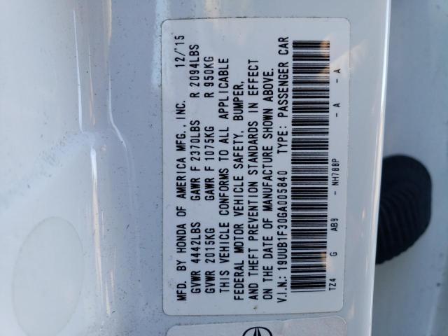 19UUB1F30GA005840 - 2016 ACURA TLX WHITE photo 12