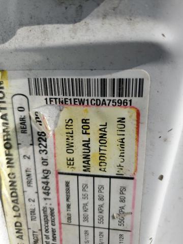 1FTNE1EW1CDA75961 - 2012 FORD ECONOLINE E150 VAN თეთრი ფოტო 13