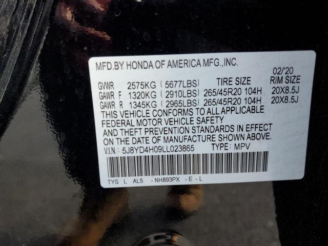 5J8YD4H09LL023865 - 2020 ACURA MDX A-SPEC BLACK photo 13