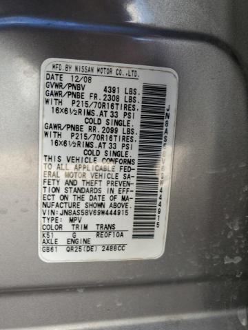 JN8AS58V69W444915 - 2009 NISSAN ROGUE S GRAY photo 13