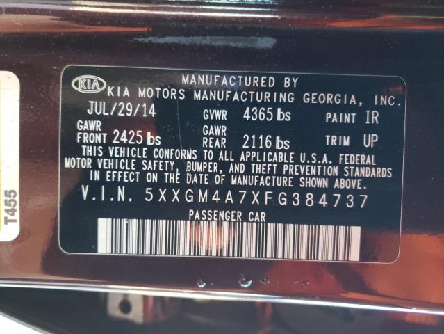 5XXGM4A7XFG384737 - 2015 KIA OPTIMA LX BURGUNDY photo 13