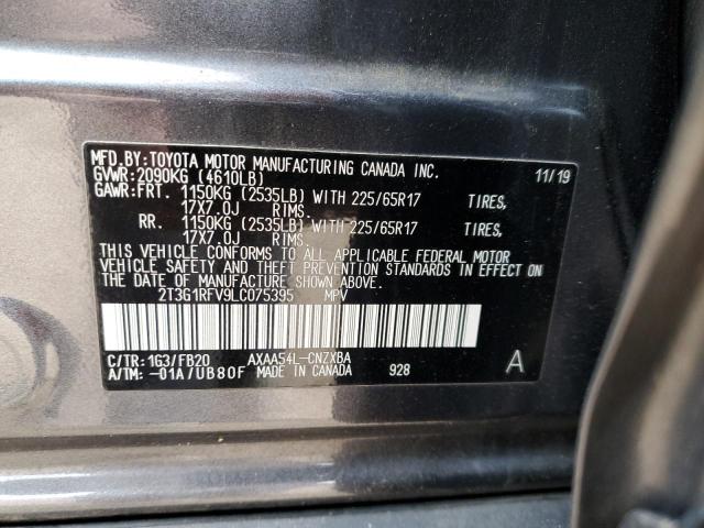 2T3G1RFV9LC075395 - 2020 TOYOTA RAV4 LE GRAY photo 13