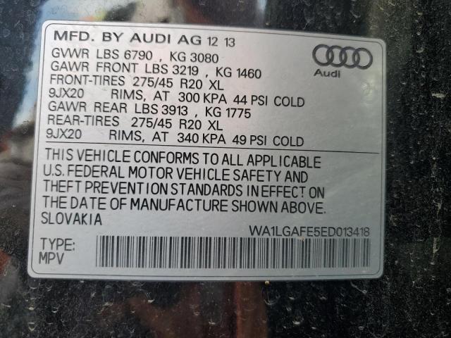 WA1LGAFE5ED013418 - 2014 AUDI Q7 PREMIUM PLUS BLACK photo 13