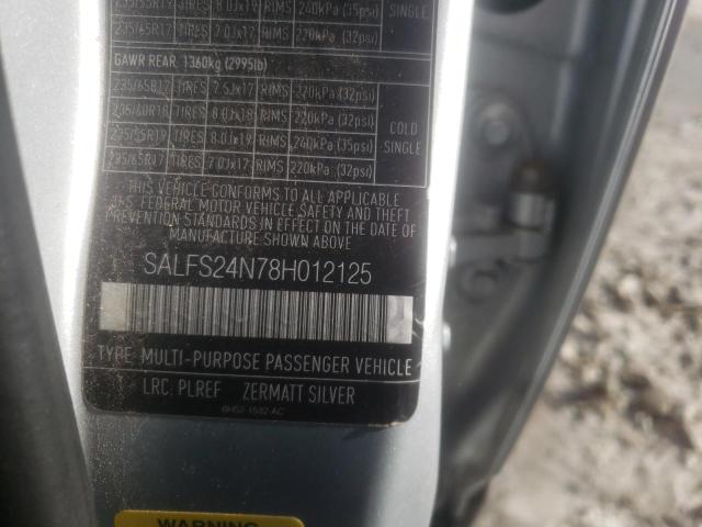 SALFS24N78H012125 - 2008 LAND ROVER LR2 SE TECHNOLOGY SILVER photo 13