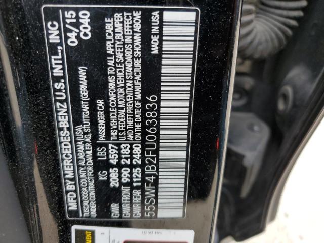 55SWF4JB2FU063836 - 2015 MERCEDES-BENZ C 300 BLACK photo 13