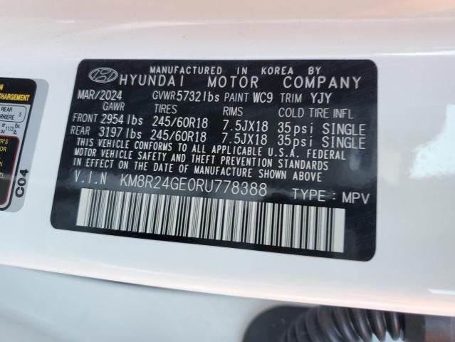 KM8R24GE0RU778388 - 2024 HYUNDAI PALISADE SEL WHITE photo 14