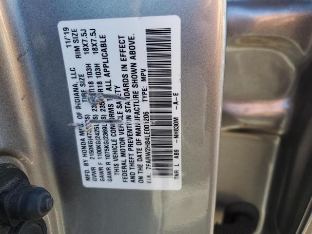 7FARW2H84LE001206 - 2020 HONDA CR-V EXL SILVER photo 13