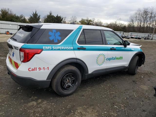 1FM5K8AB1MGC26460 - 2021 FORD EXPLORER POLICE INTERCEPTOR Weiß Foto 3