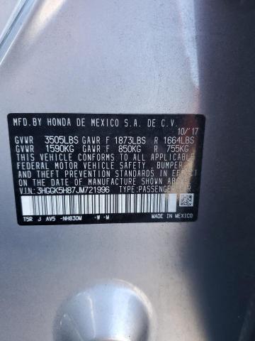 3HGGK5H87JM721996 - 2018 HONDA FIT EX SILVER photo 12