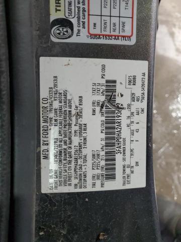 3FAHP0HA2AR193612 - 2010 FORD FUSION SE GRAY photo 13