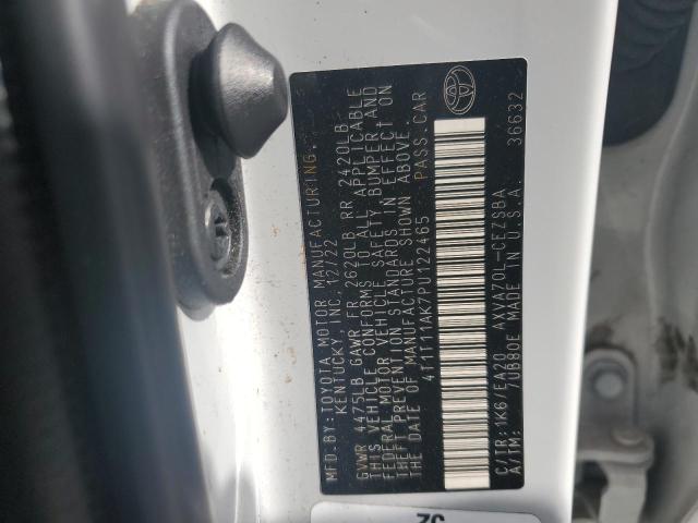 4T1T11AK7PU122465 - 2023 TOYOTA CAMRY SE NIGHT SHADE WHITE photo 13