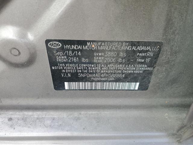 5NPDH4AE4FH588864 - 2015 HYUNDAI ELANTRA SE GRAY photo 12