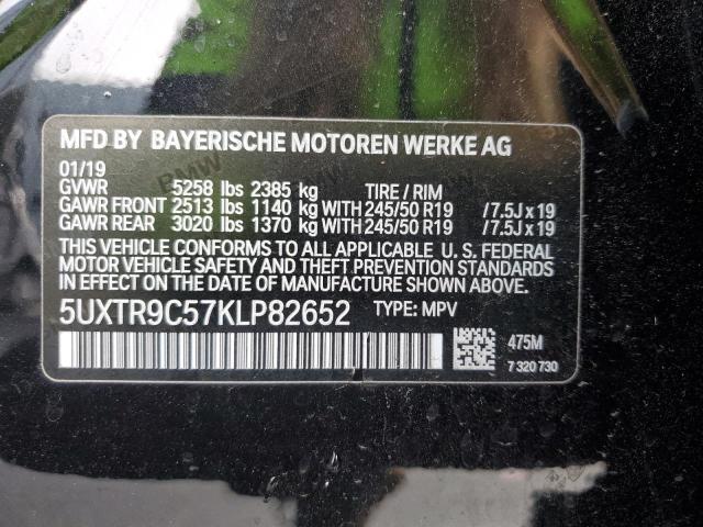5UXTR9C57KLP82652 - 2019 BMW X3 XDRIVE30I GREEN photo 12