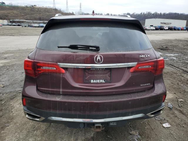 5FRYD4H88HB025104 - 2017 ACURA MDX ADVANCE BURGUNDY photo 6