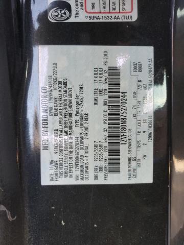 1ZVFT80N875270244 - 2007 FORD MUSTANG BLACK photo 12