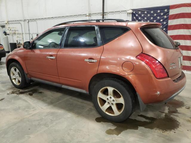 JN8AZ08W75W418518 - 2005 NISSAN MURANO SL ORANGE photo 2