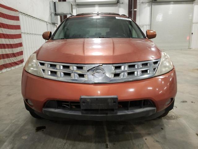 JN8AZ08W75W418518 - 2005 NISSAN MURANO SL ORANGE photo 5