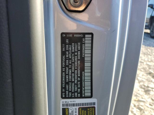 WVWFW7AH0CV003428 - 2012 VOLKSWAGEN EOS LUX 银色 照片 12