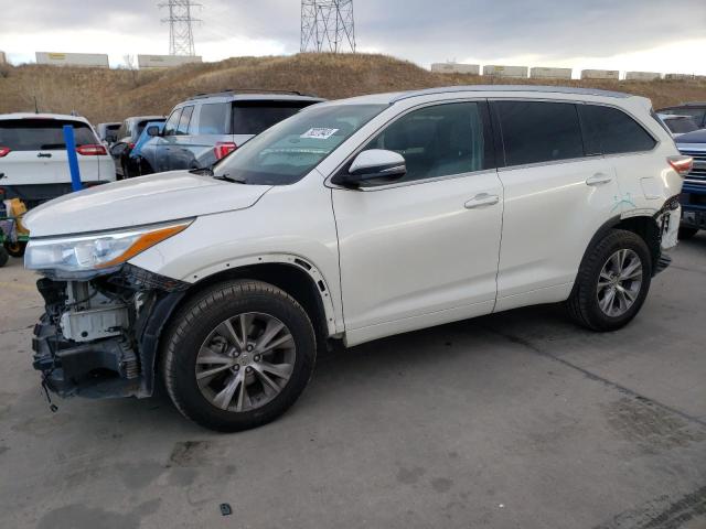 5TDKKRFHXFS040435 - 2015 TOYOTA HIGHLANDER XLE WHITE photo 1