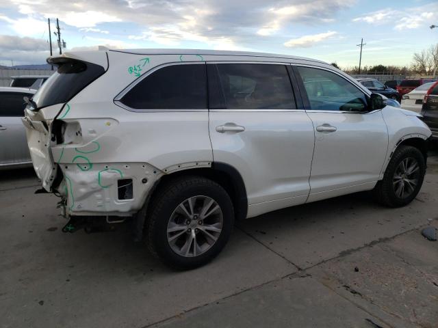 5TDKKRFHXFS040435 - 2015 TOYOTA HIGHLANDER XLE WHITE photo 3