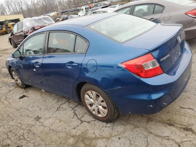 2HGFB2F59CH537518 - 2012 HONDA CIVIC LX BLUE photo 2