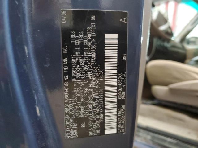 5TBBT44136S482956 - 2006 TOYOTA TUNDRA ACCESS CAB SR5 BLUE photo 13