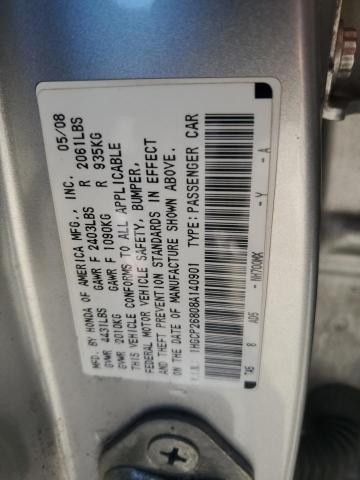 1HGCP26808A140901 - 2008 HONDA ACCORD EXL SILVER photo 12