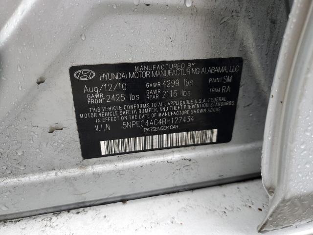 5NPEC4AC4BH127434 - 2011 HYUNDAI SONATA SE SILVER photo 12