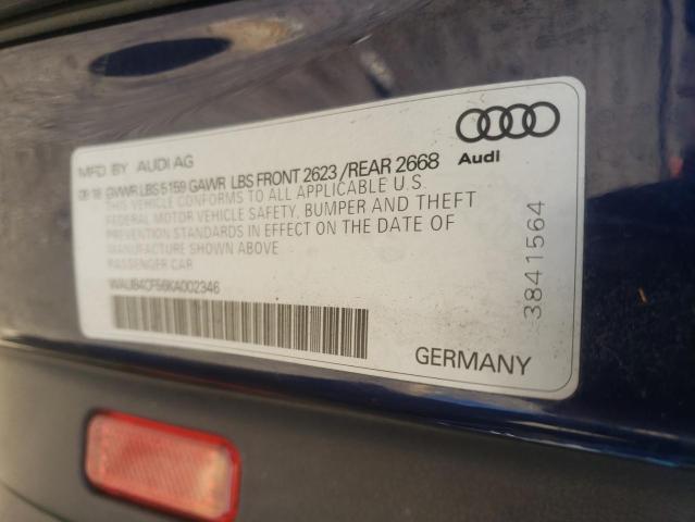 WAUB4CF56KA002346 - 2019 AUDI S5 PREMIUM PLUS ლურჯი ფოტო 13