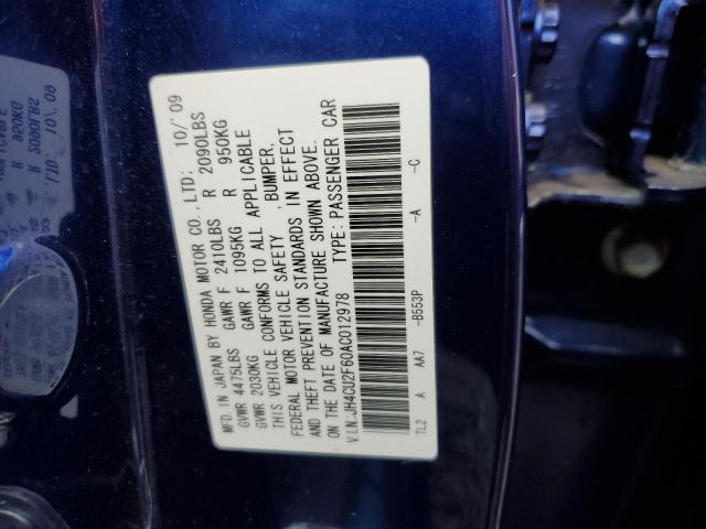 JH4CU2F60AC012978 - 2010 ACURA TSX BLUE photo 13