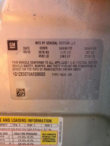 1G1ZE5E70AF298925 - 2010 CHEVROLET MALIBU LTZ 奶油色 照片 12