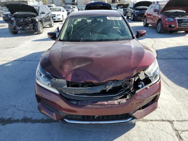 1HGCR2F3XGA190928 - 2016 HONDA ACCORD LX MAROON photo 5