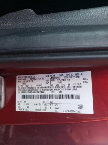 1FMCU0GD0JUD22072 - 2018 FORD ESCAPE SE RED photo 13
