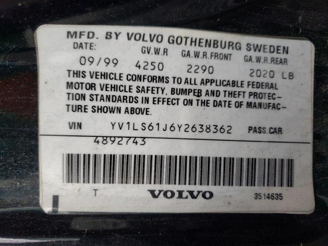 YV1LS61J6Y2638362 - 2000 VOLVO S70 BASE BLACK photo 13