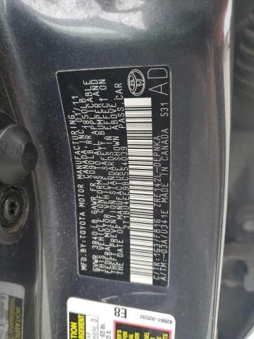 2T1BU4EE9BC554039 - 2011 TOYOTA COROLLA LE BASE GRAY photo 12