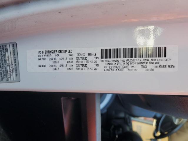 3C6TRVAG1EE124893 - 2014 RAM PROMASTER 1500 STANDARD WHITE photo 13