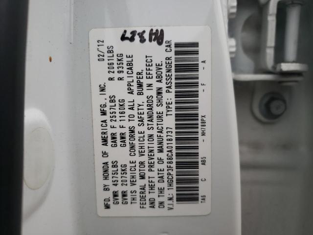 1HGCP3F88CA018737 - 2012 HONDA ACCORD EXL WHITE photo 13