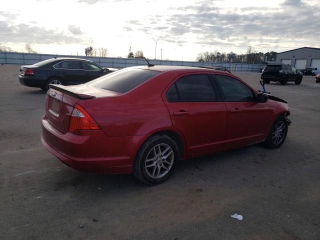 3FAHP0GA8CR353514 - 2012 FORD FUSION S RED photo 3