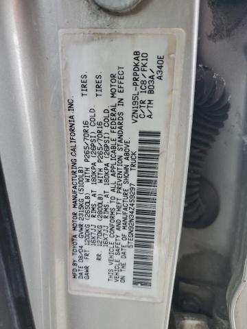 5TEGN92N34Z459297 - 2004 TOYOTA TACOMA DOUBLE CAB PRERUNNER SILVER photo 12