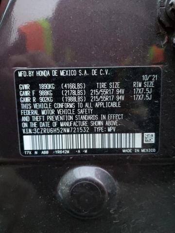 3CZRU6H52NM721532 - 2022 HONDA HR-V EX PURPLE photo 13