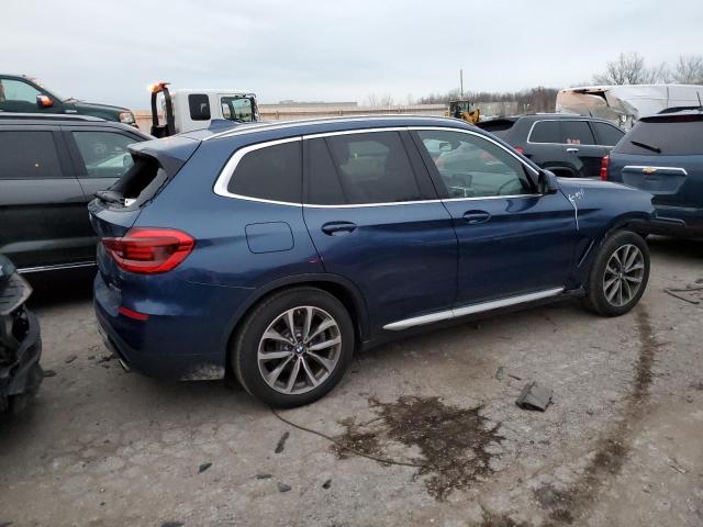 5UXTR9C50KLP95260 - 2019 BMW X3 XDRIVE30I BLUE photo 3