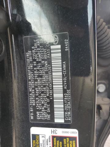 4T4BE46K59R095267 - 2009 TOYOTA CAMRY BASE BLACK photo 12