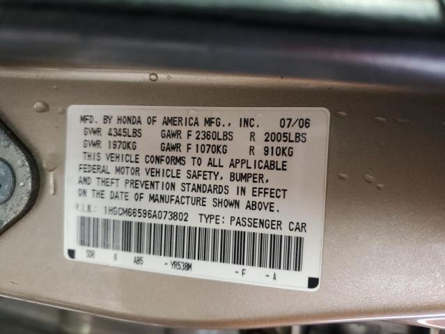 1HGCM66596A073802 - 2006 HONDA ACCORD EX GOLD photo 12